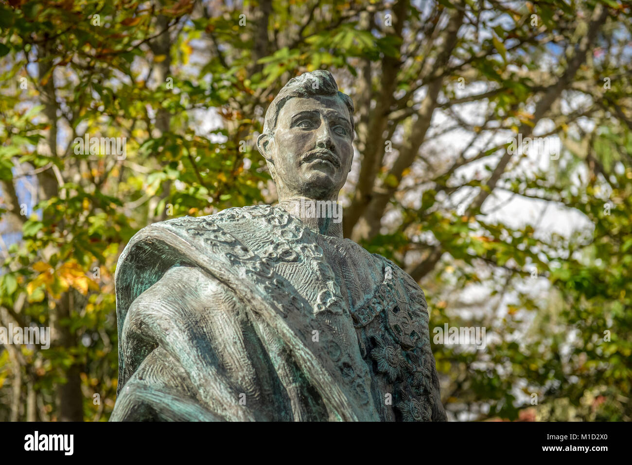 Statue, Emperor Karl I, Monte, Funchal, Madeira, Portugal, Kaiser Karl I. Stock Photo