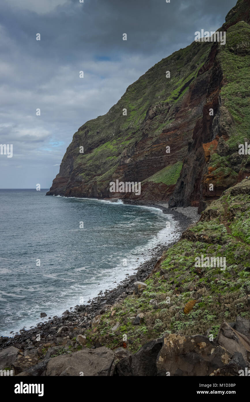 Steep coast, Achadas da Cruz, Madeira, Portugal, Steilkueste Stock Photo