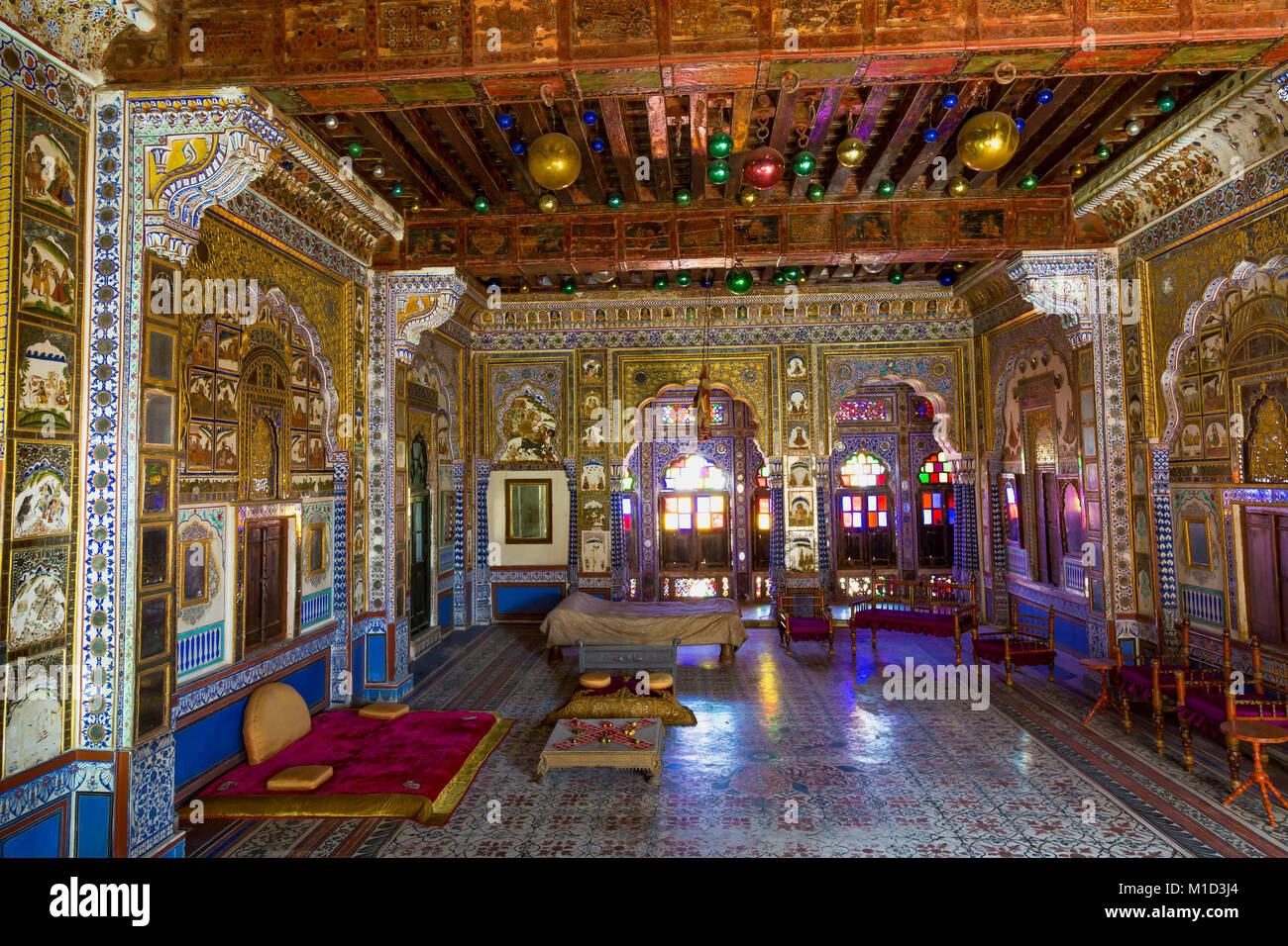 Mehrangarh Fort royal palace room interior with decoration and intricate  artwork in gold and glass. A UNESCO World Heritage site at Jodhpur,  Rajasthan Stock Photo - Alamy