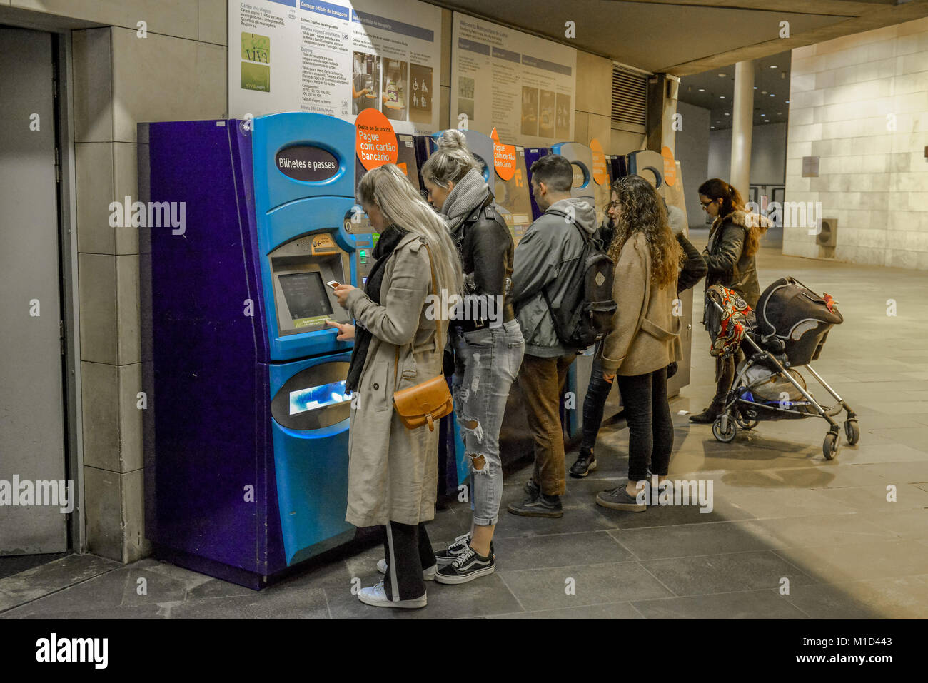 Cais do Sodre metro ticket vending machine,,,, Lisbon, Portugal