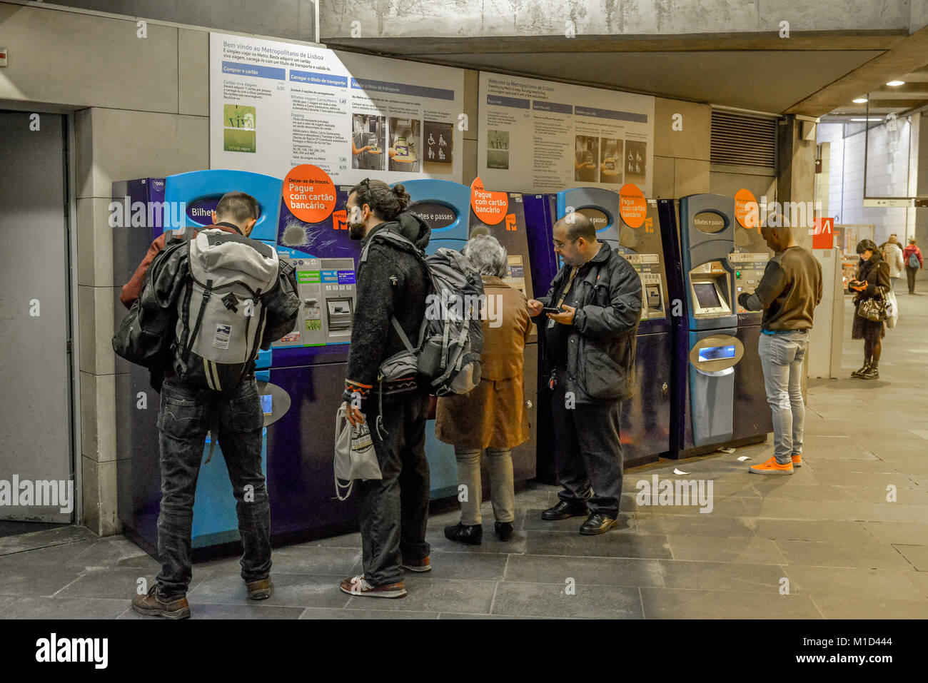 Cais do Sodre metro ticket vending machine,,,, Lisbon, Portugal