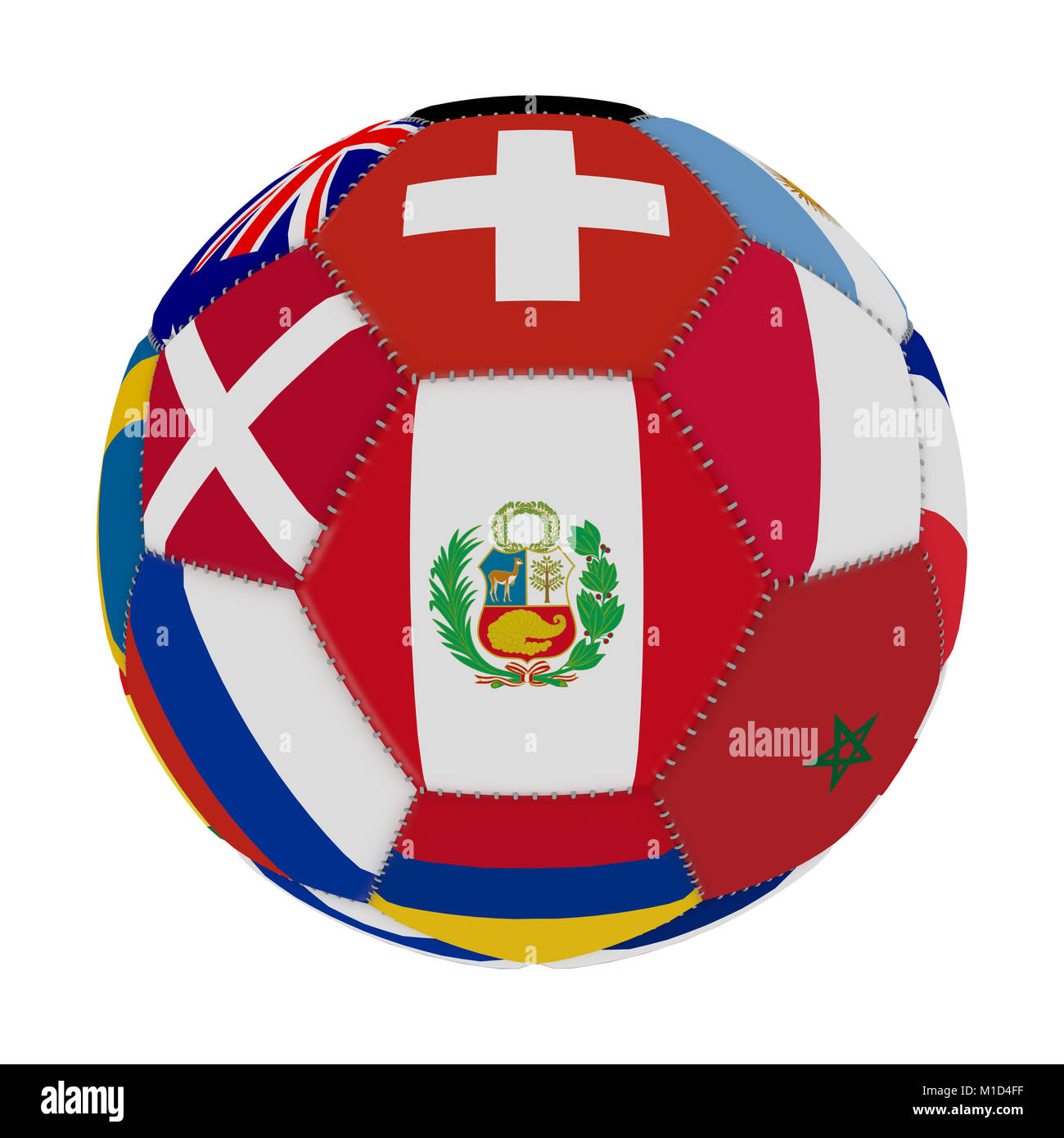 soccer-ball-with-the-color-of-the-flags-of-the-countries-participating