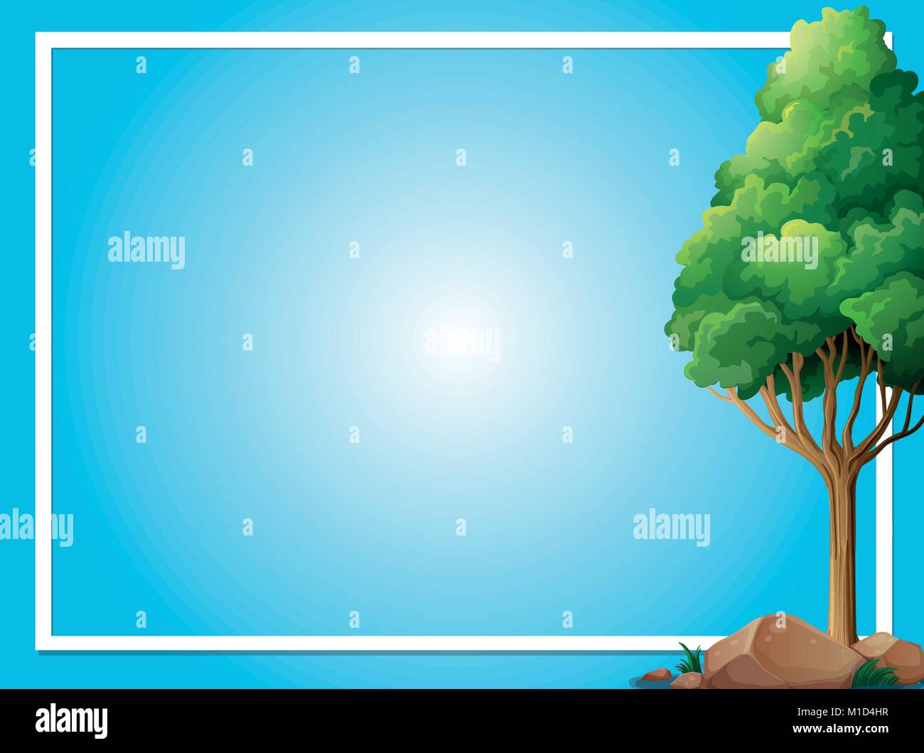Border template with green tree illustration Stock Vector Image & Art ...