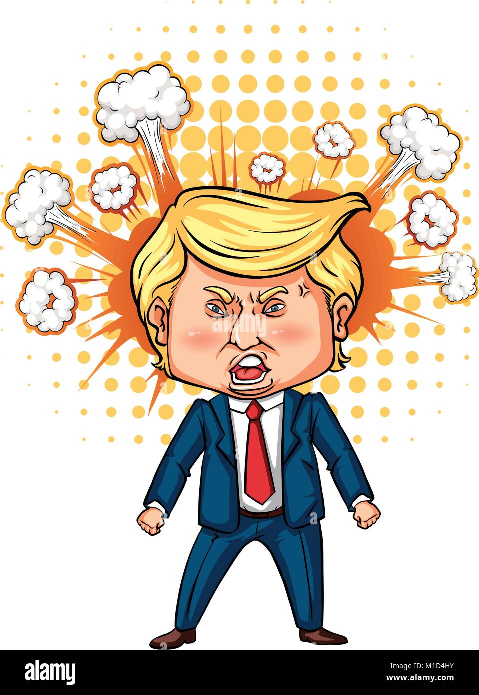 Character sketch of American president Trump illustration Stock Vector