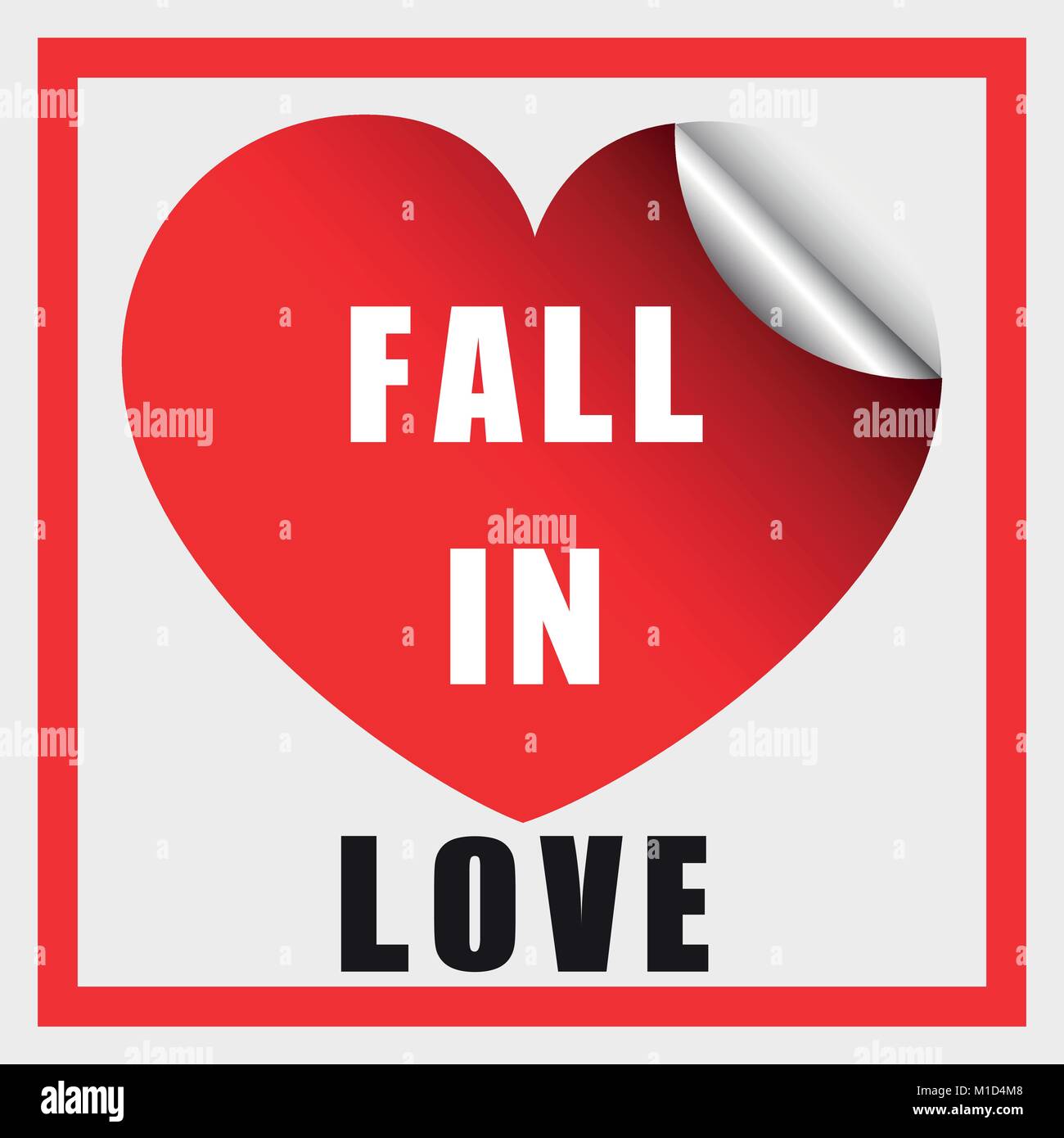 card-template-with-word-fall-in-love-illustration-stock-vector-image