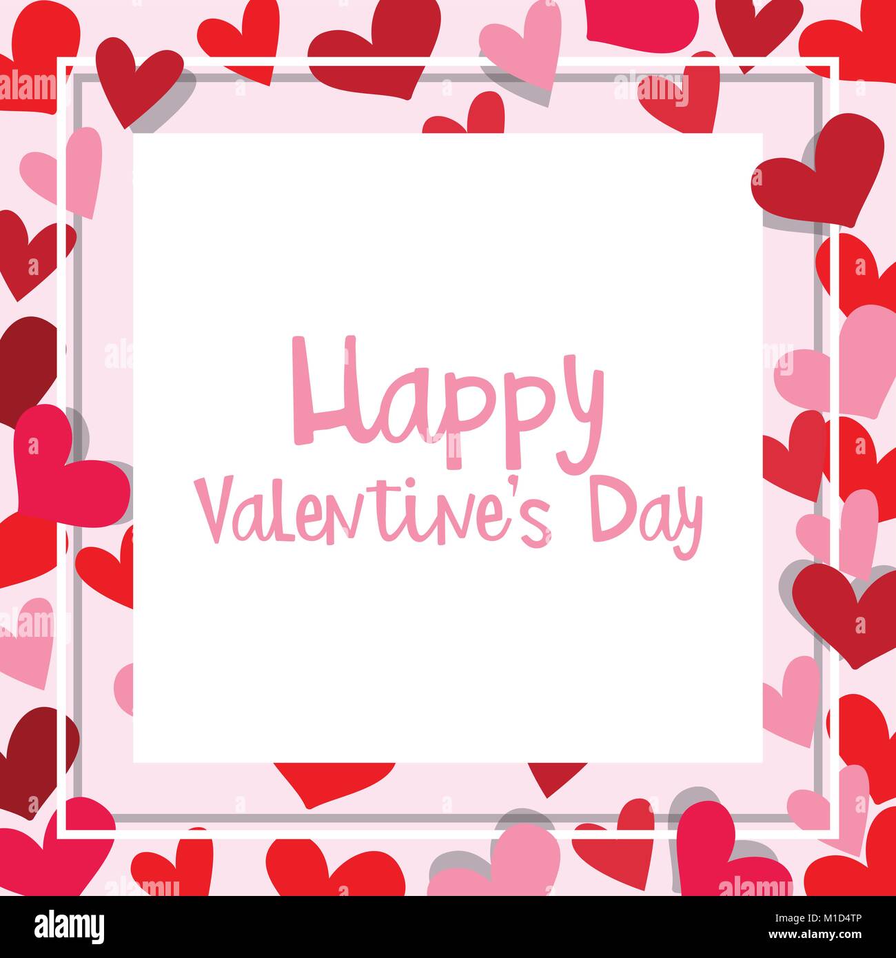 Valentine card template with heart frame illustration Stock Vector ...