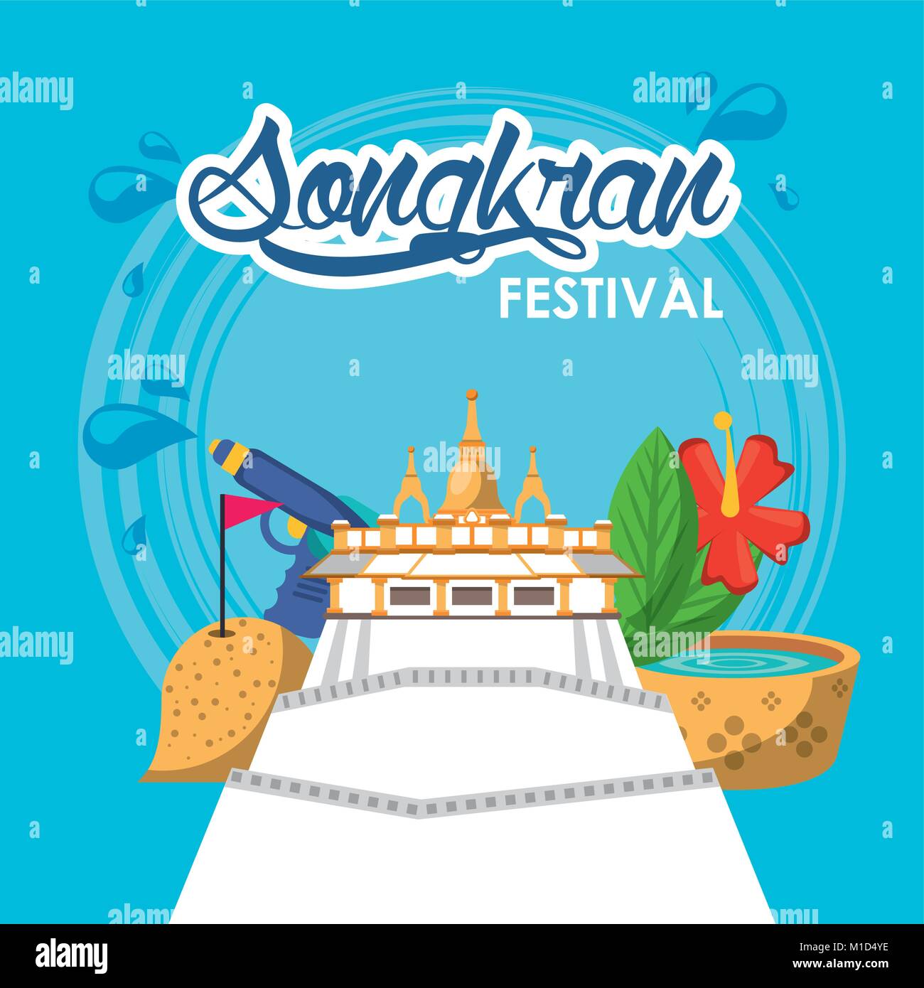 Songkran festival design Stock Vector