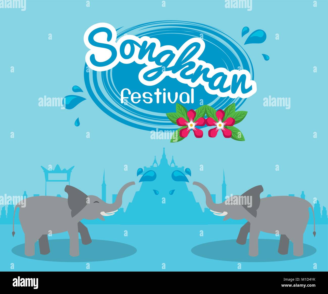 Songkran festival design Stock Vector