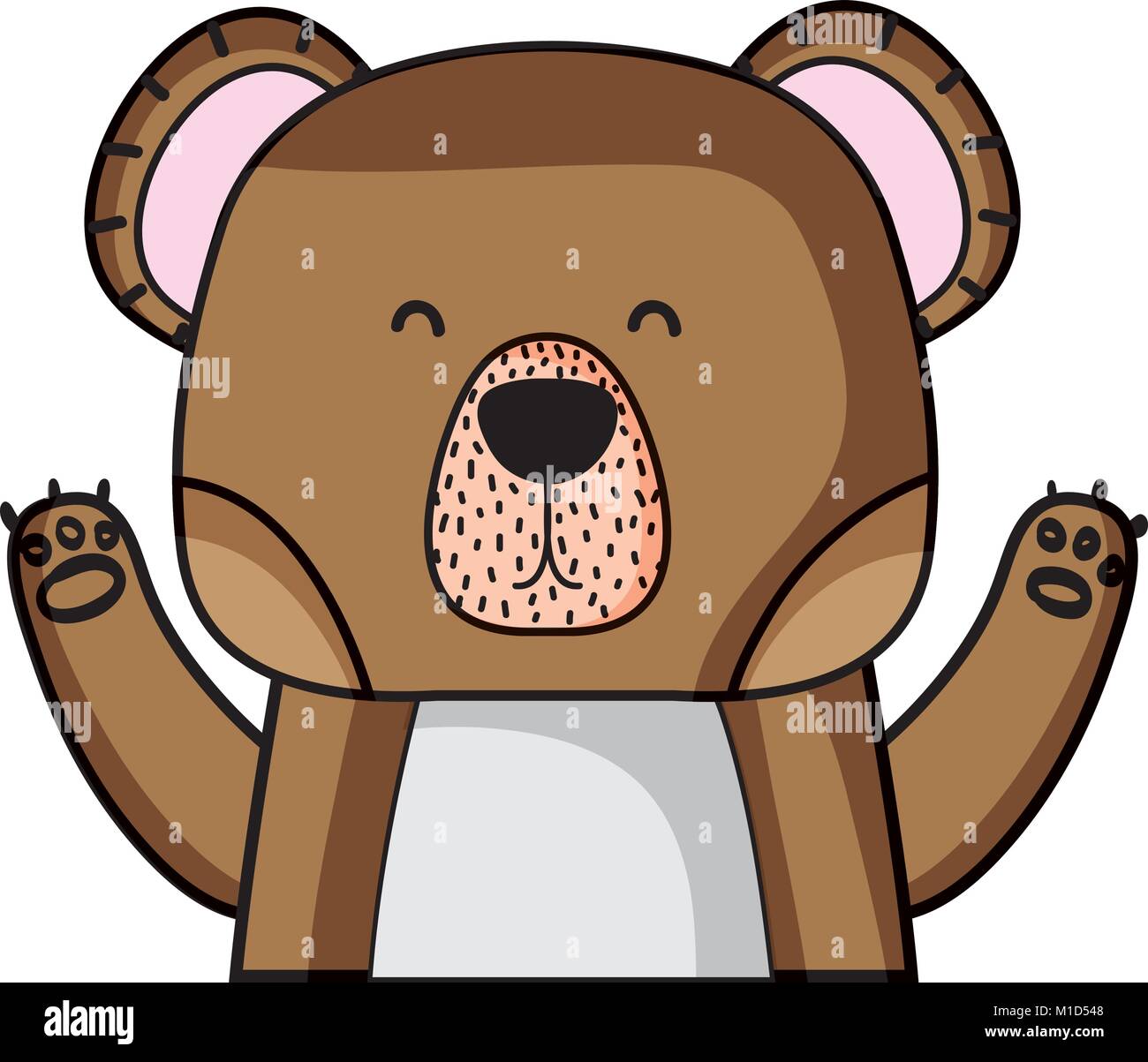 adorable bear wild animal of the forest vector illustration Stock ...