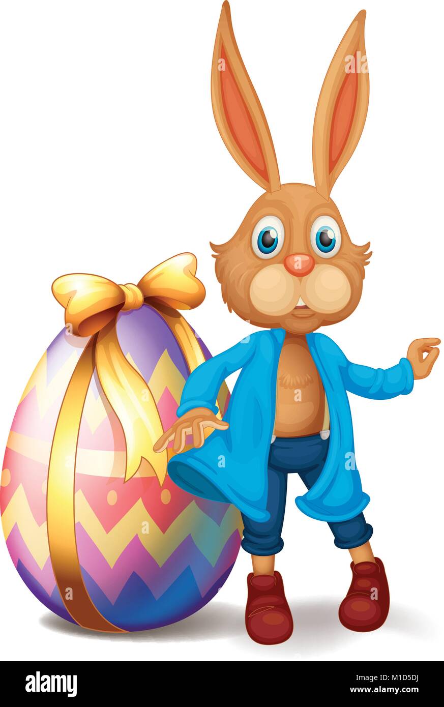 Brown bunny and easter egg illustration Stock Vector Image & Art - Alamy