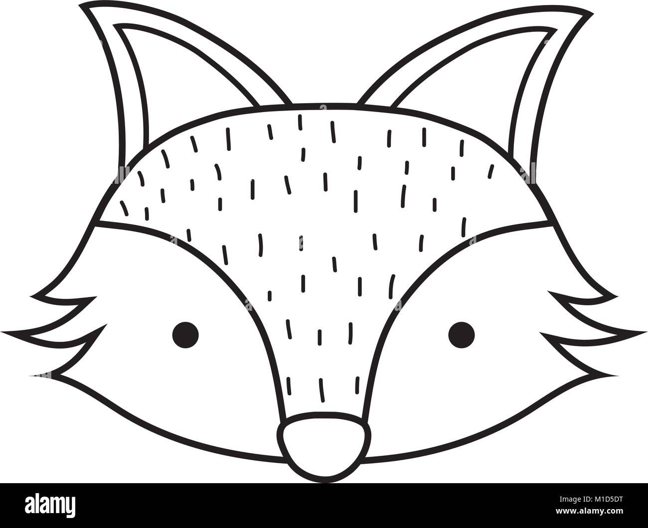 silhouette cute fox head wild animal vector illustration Stock Vector Image  & Art - Alamy