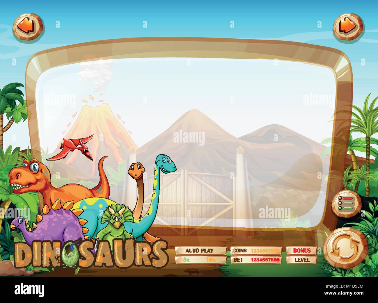 Border template with many dinosaur illustration Stock Vector Image