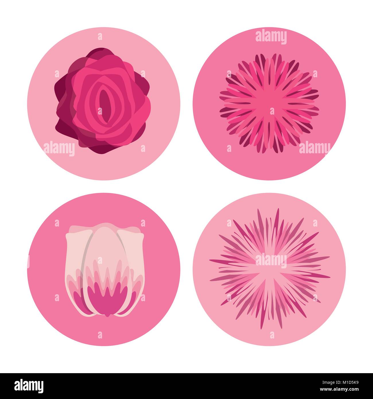 Flowers round icons Stock Vector Image & Art - Alamy