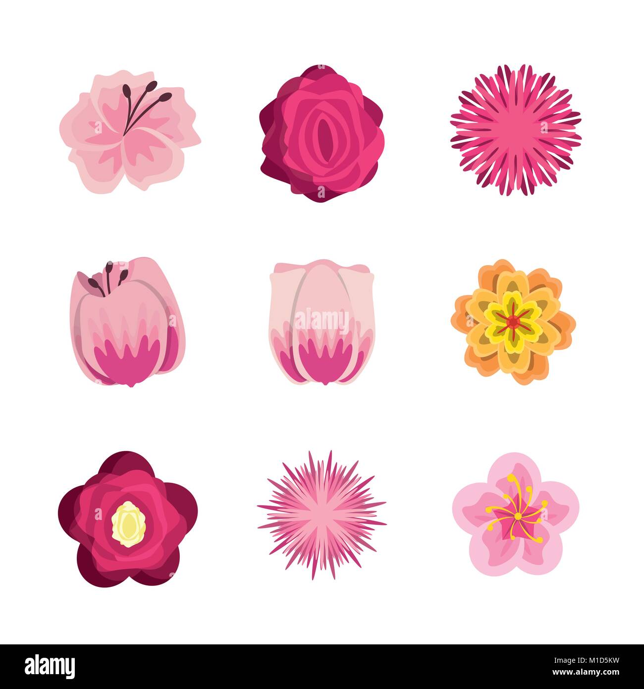 Flowers round icons Stock Vector Image & Art - Alamy