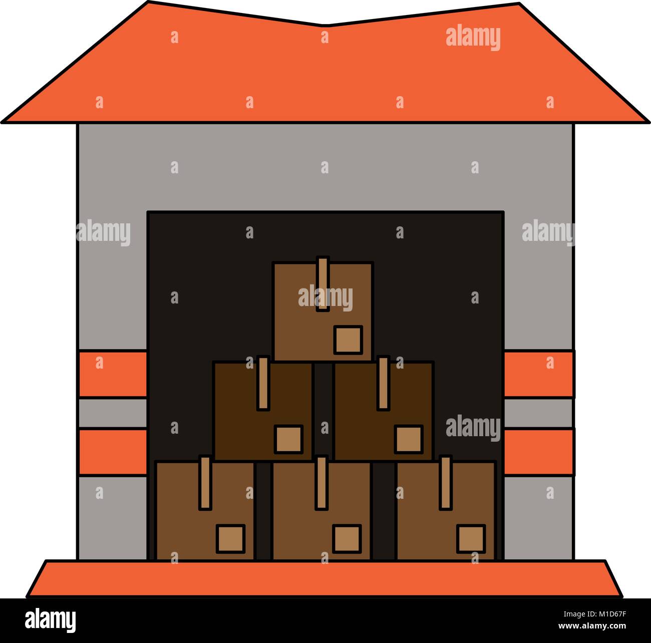 Warehouse with boxes Stock Vector Image & Art - Alamy