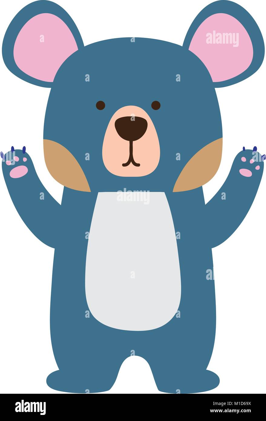 colorful cute bear wild animal of the forest vector illustration Stock ...