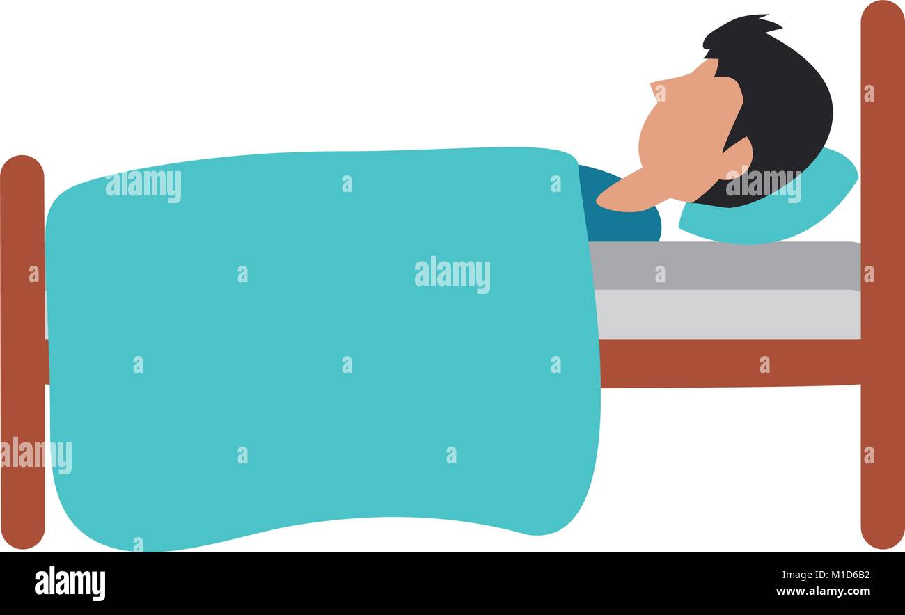 Cartoon Illustration Sleeping Man In High Resolution Stock Photography