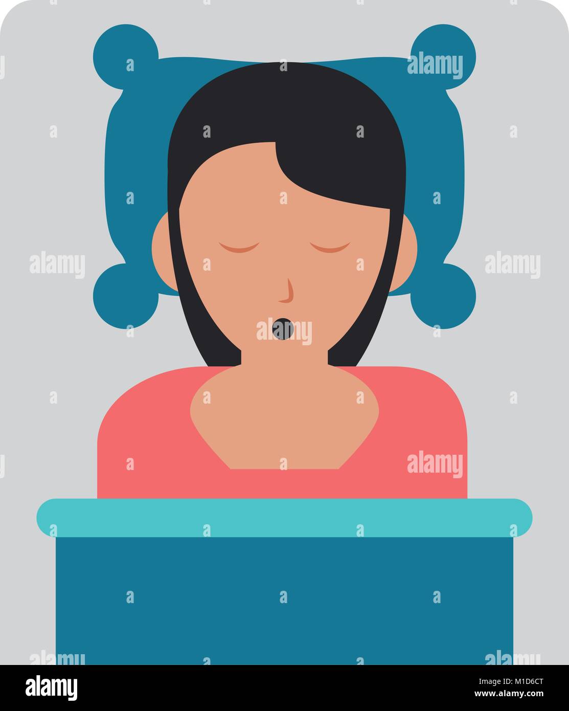 Woman sleeping in bed Stock Vector Image & Art - Alamy