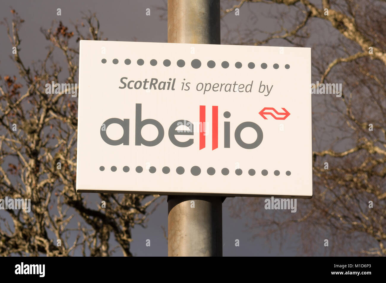 ScotRail abellio sign Stock Photo