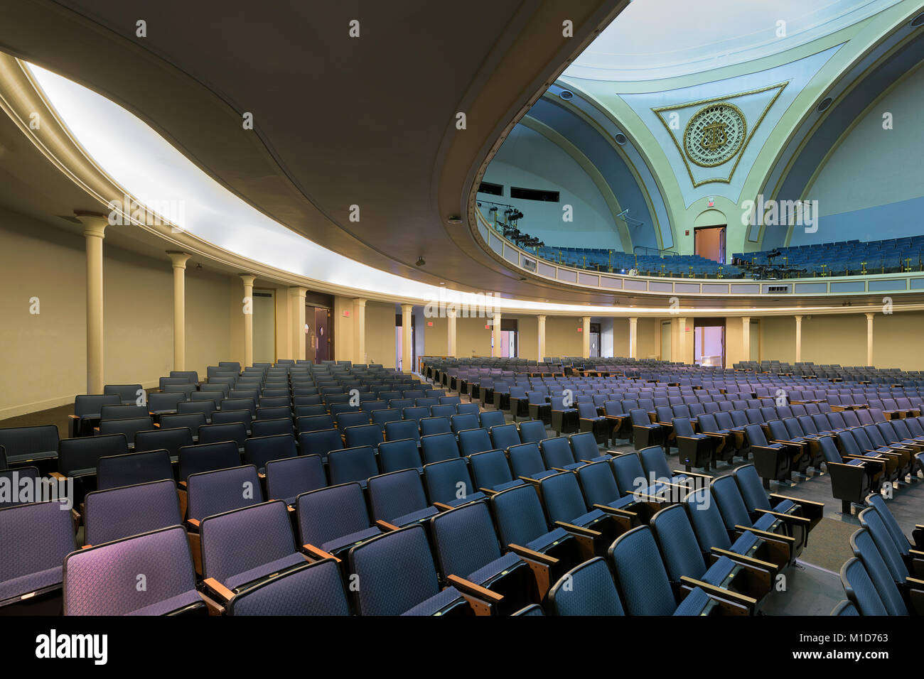 Interior of the Foellinger Auditorium (opened in 1907) on the campus of the University of Illinois at Urbana-Champaign in Urbana, Illinois Stock Photo