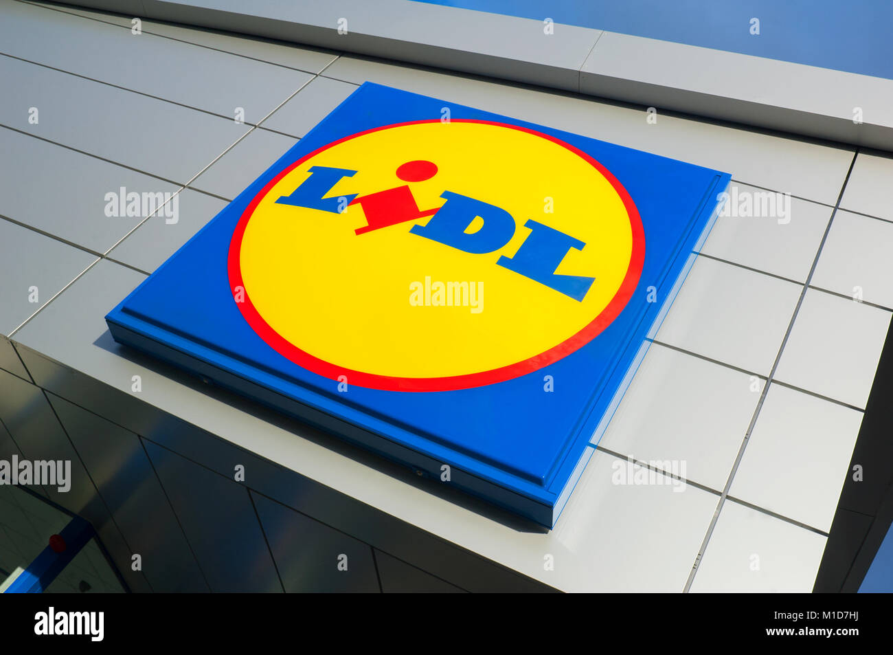 Lidl supermarkets sign - John Gollop Stock Photo