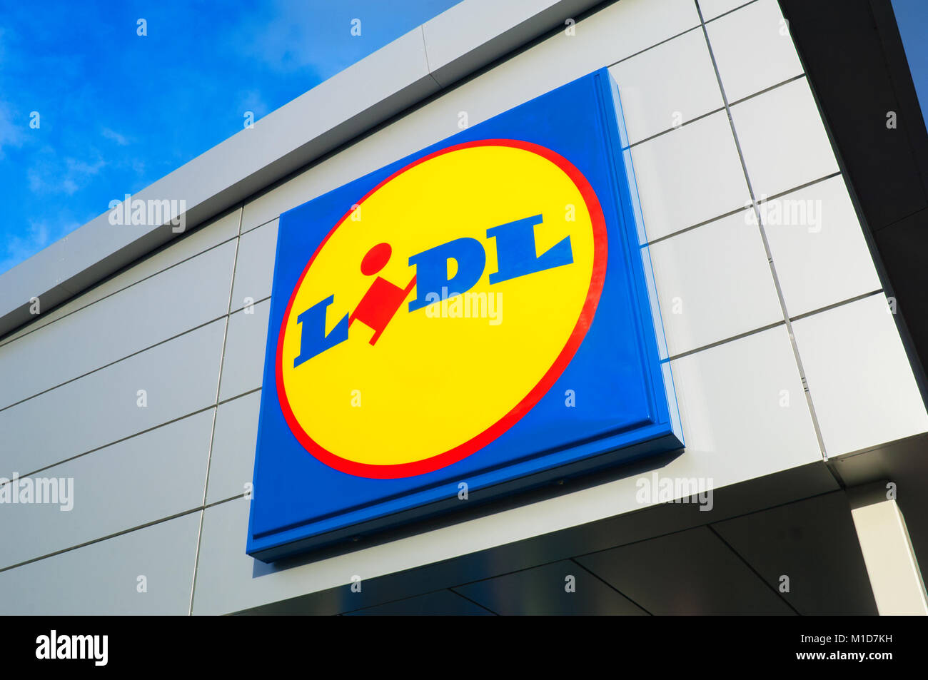 Lidl supermarkets sign - John Gollop Stock Photo