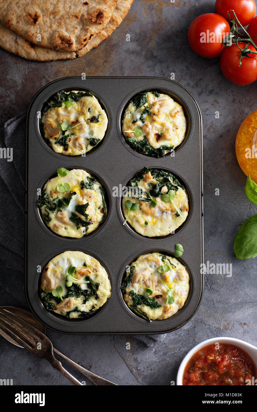 High protein egg muffins with kale Stock Photo Alamy