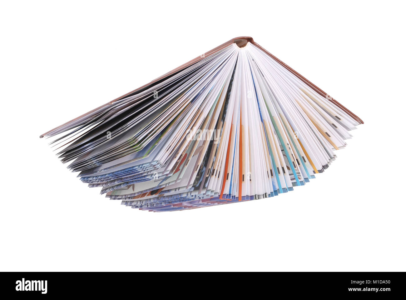 The opened book isolated on white background Stock Photo - Alamy