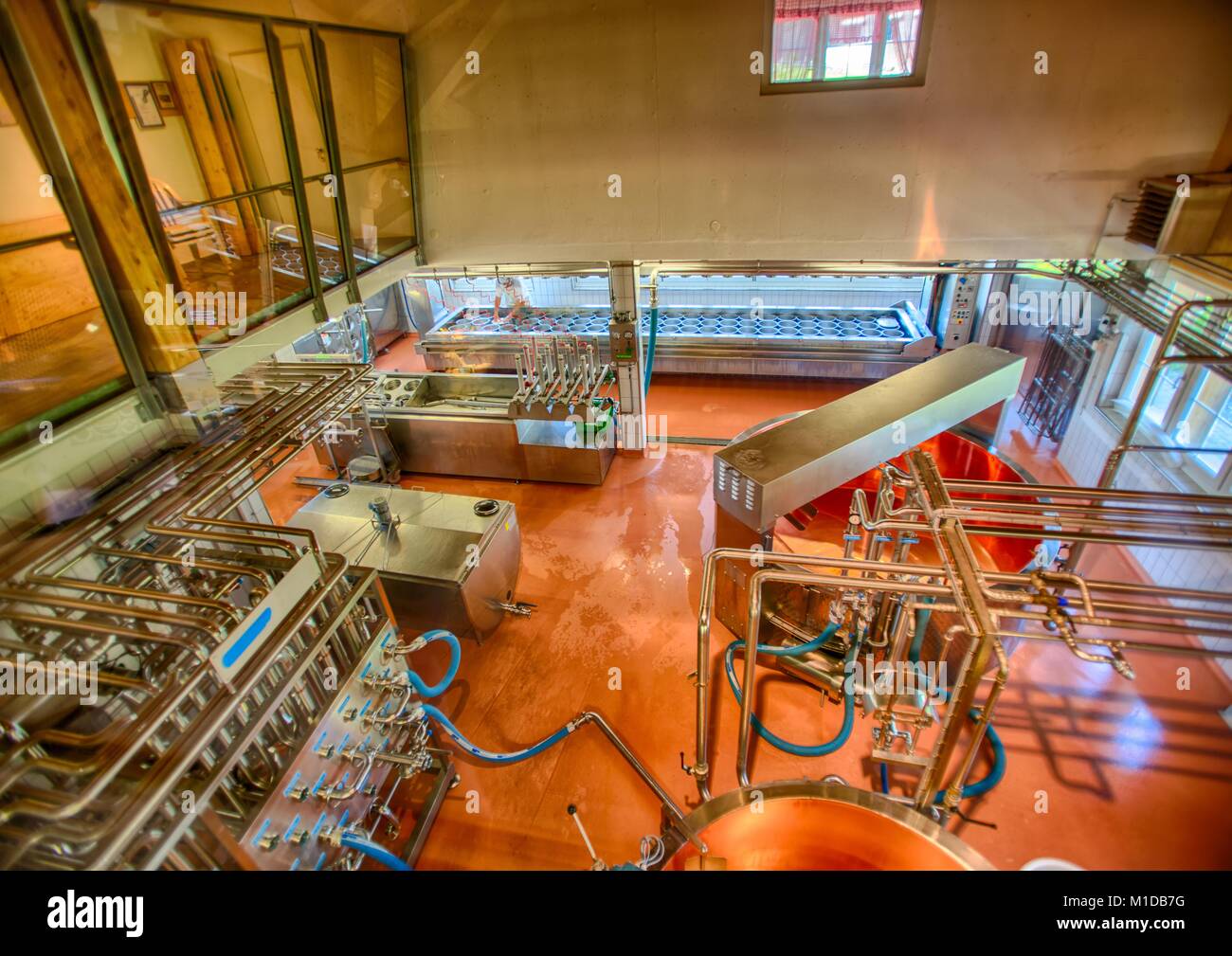 Cheese factory in the Appenzell Alps in Switzerland Stock Photo