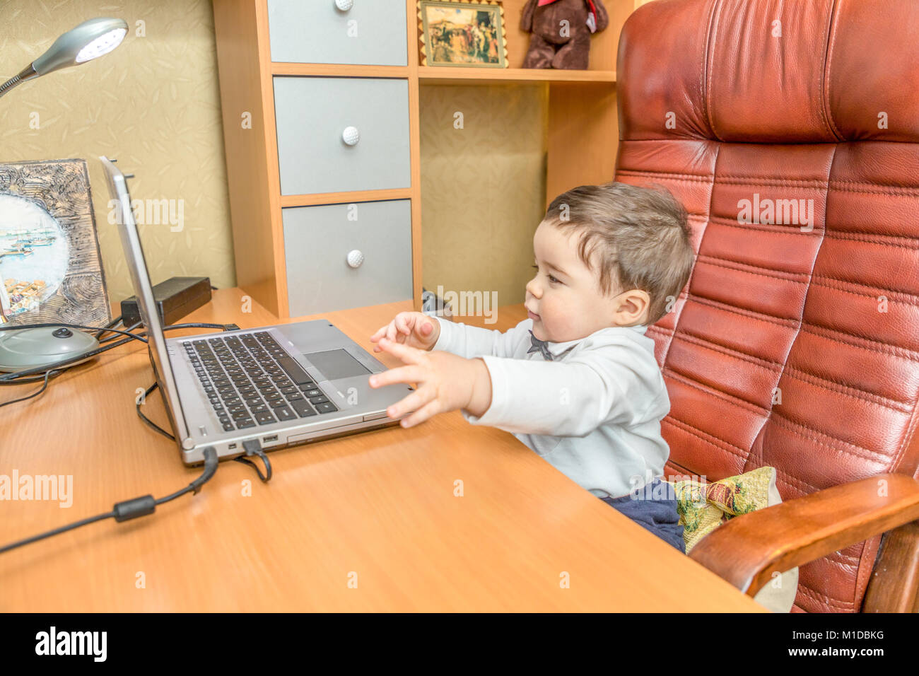 Little boy with notebook Stock Photo - Alamy