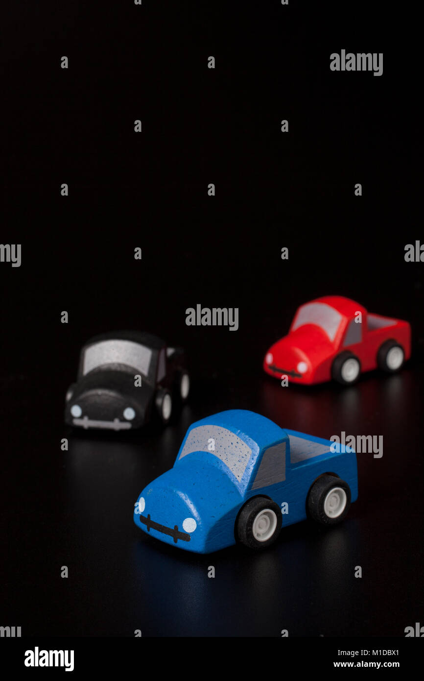 wooden cars - toys Stock Photo