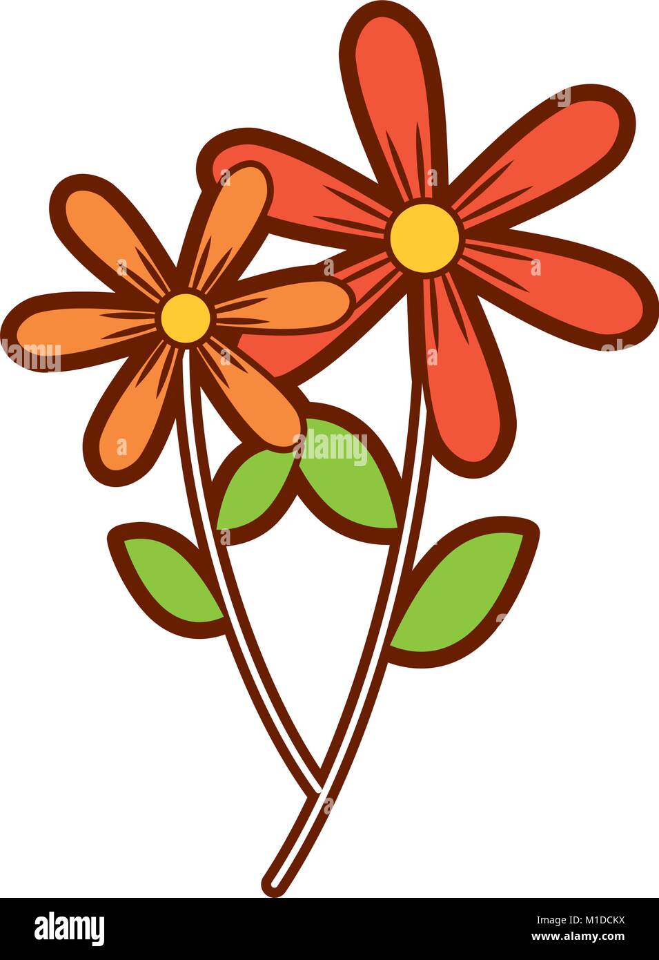 Two Flower Design two flowers decorative spring image Stock Vector Image & Art - Alamy