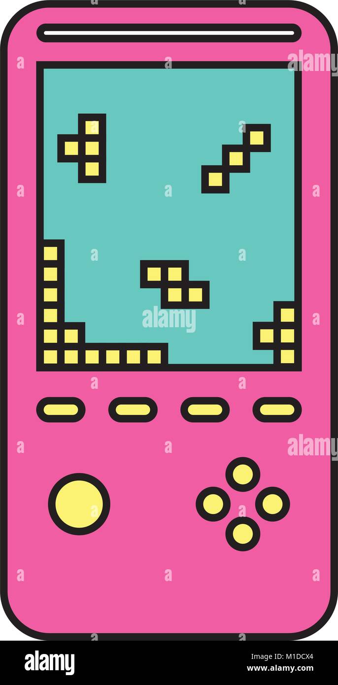 retro portable video game console device Stock Vector Image & Art - Alamy