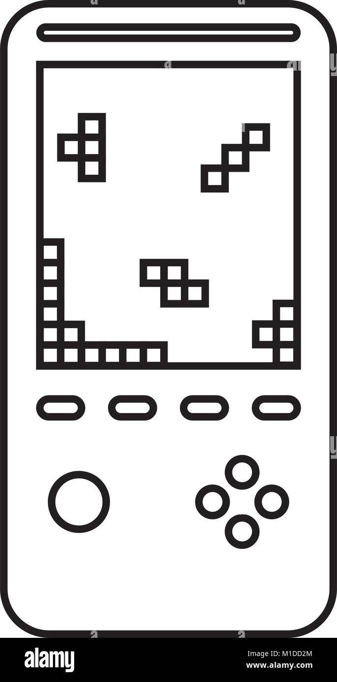 retro portable video game console device Stock Vector Image & Art - Alamy