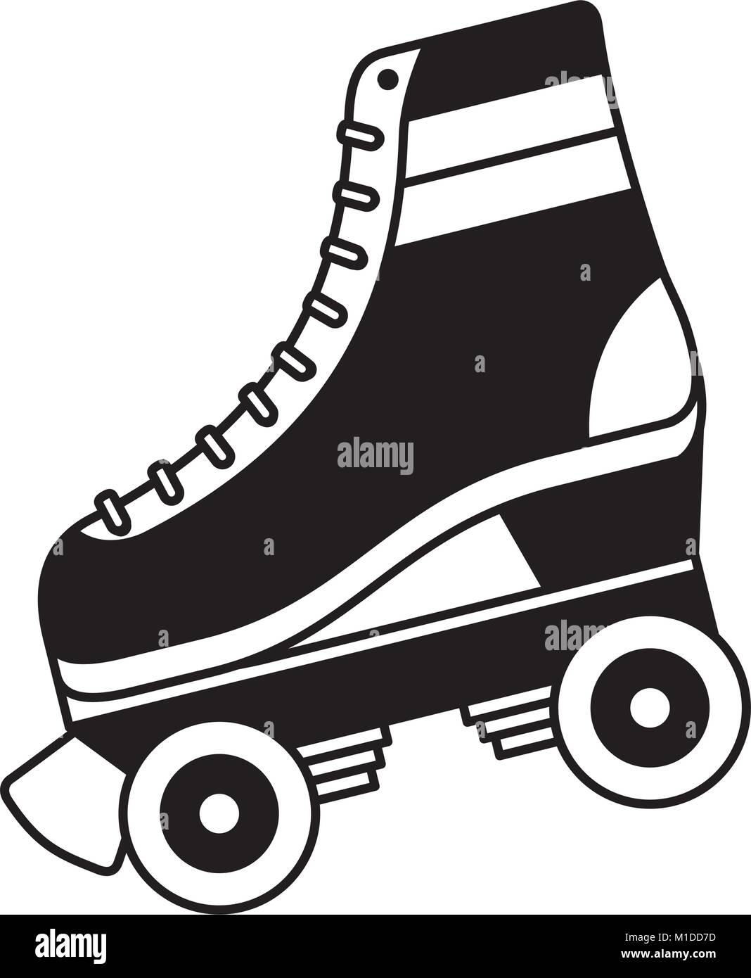 classic roller skate laced wheels retro fashion Stock Vector Image