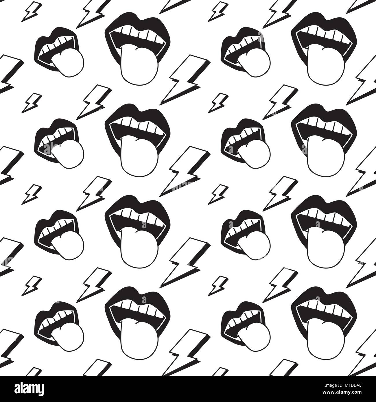 seamless pattern mouth tongue out rock and roll retro Stock Vector Image &  Art - Alamy