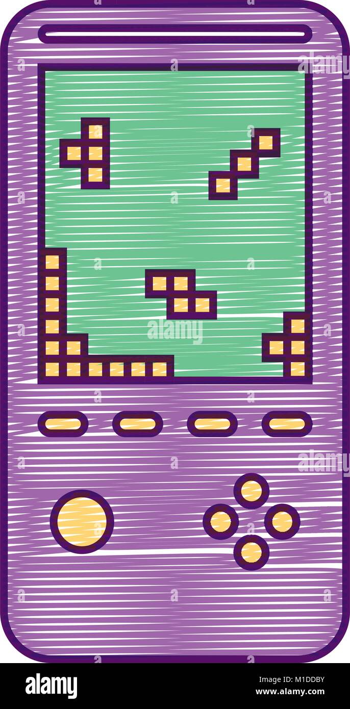 retro portable video game console device Stock Vector Image & Art - Alamy