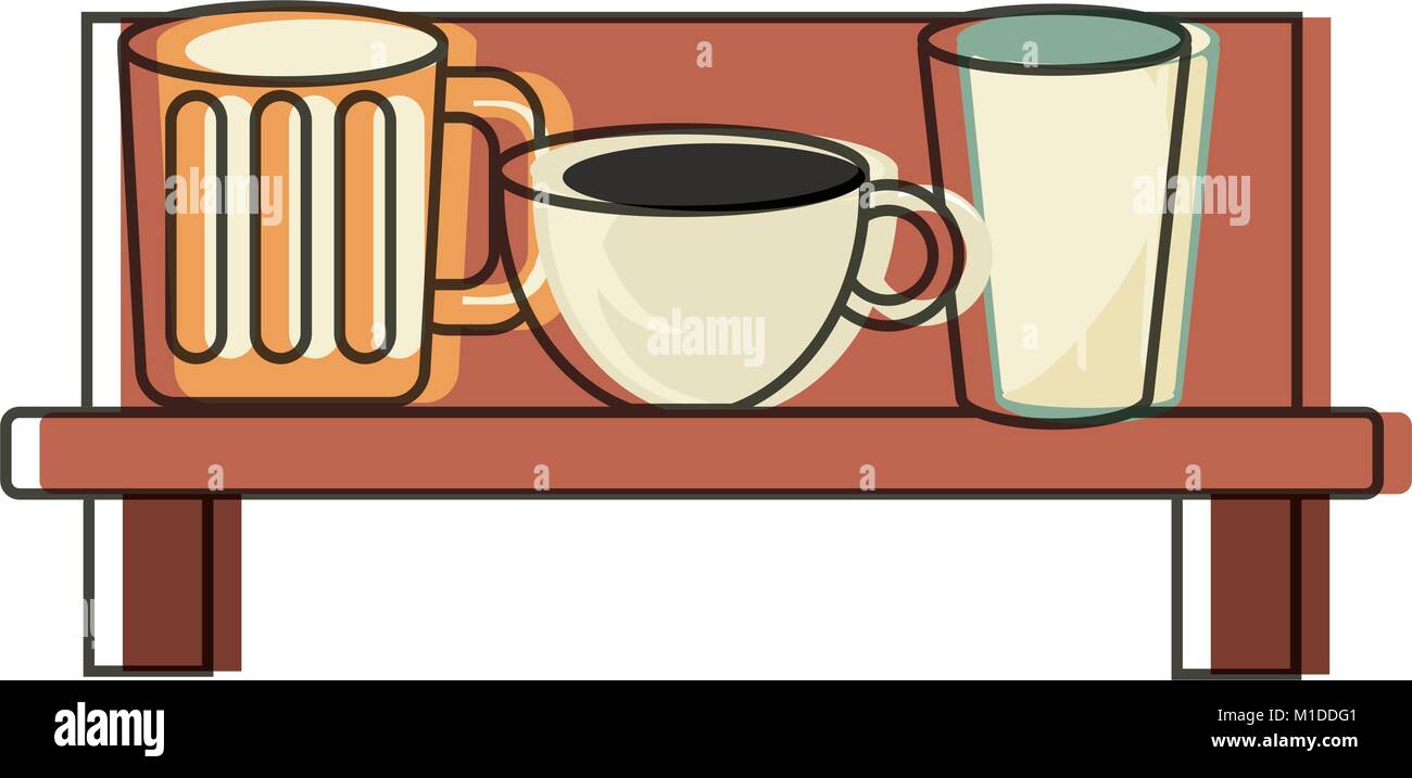 shelf with kitchen utensils Stock Vector Image & Art - Alamy