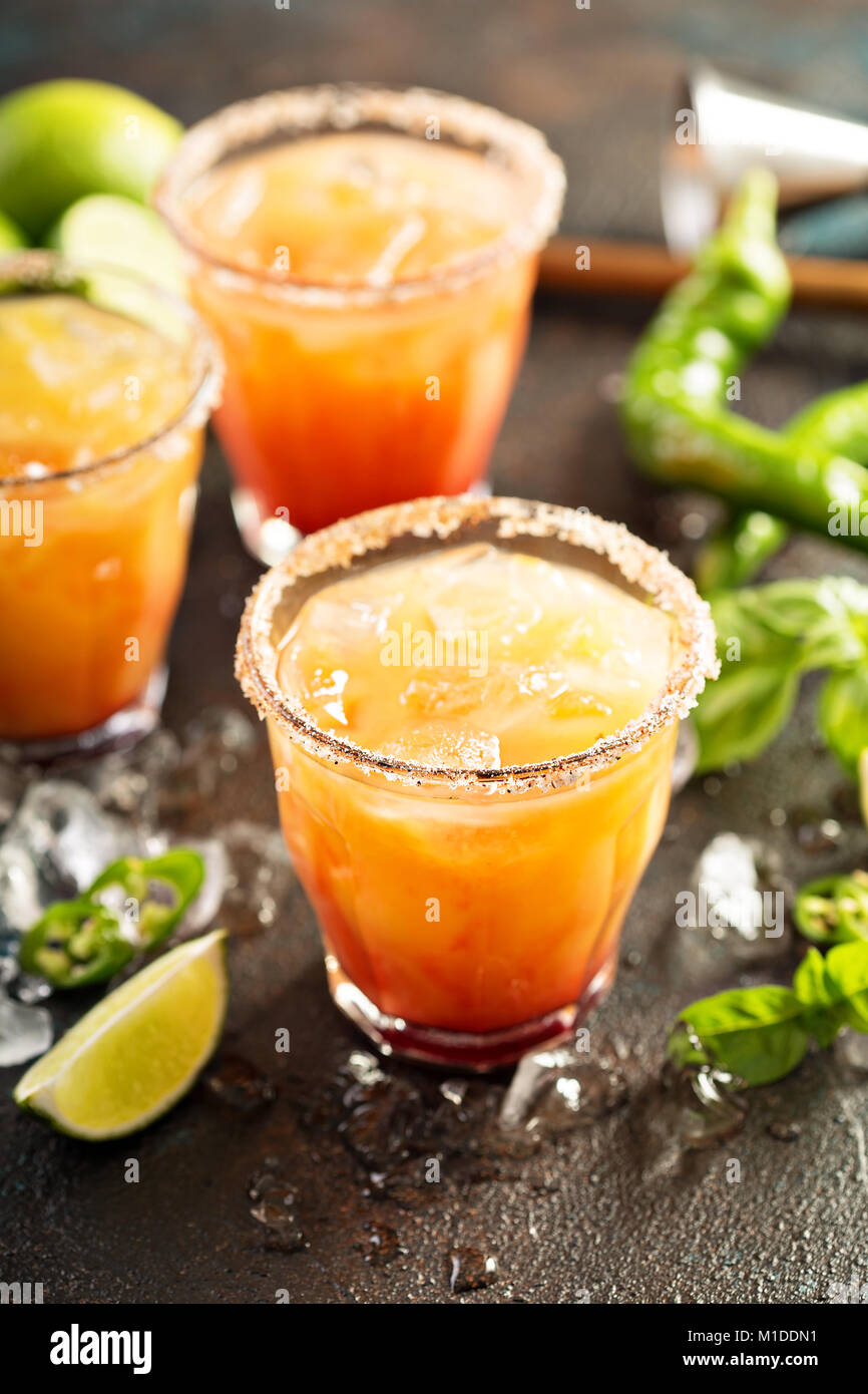 Tequila sunrise margarita Stock Photo Alamy