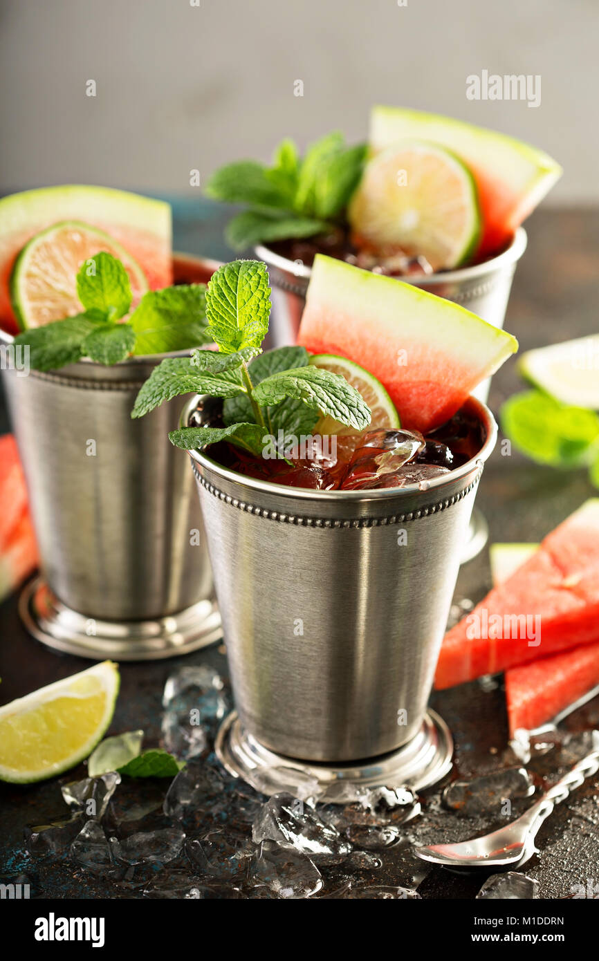 Watermelon lime mint juleps Stock Photo Alamy