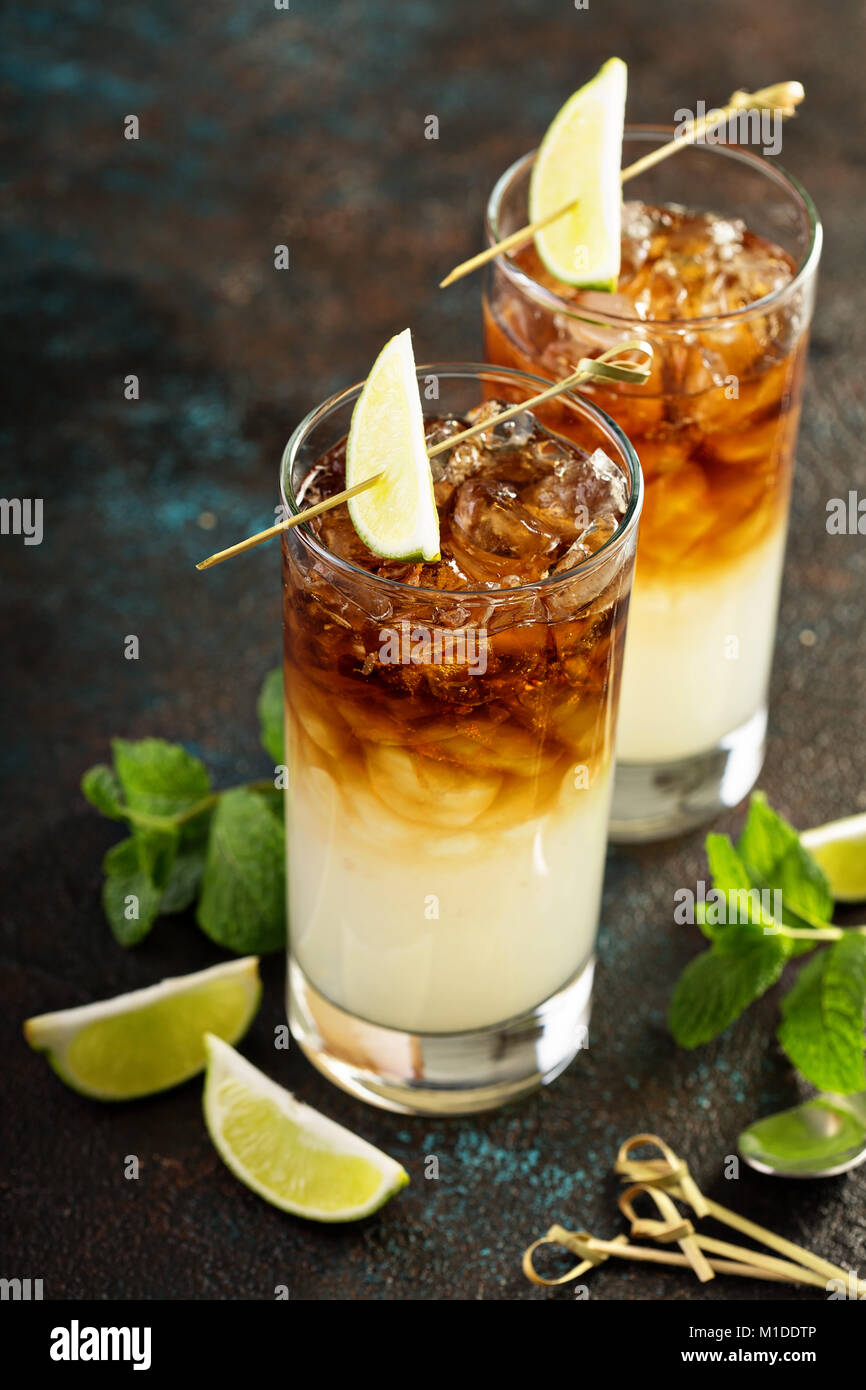 Dark and stormy cocktail Stock Photo