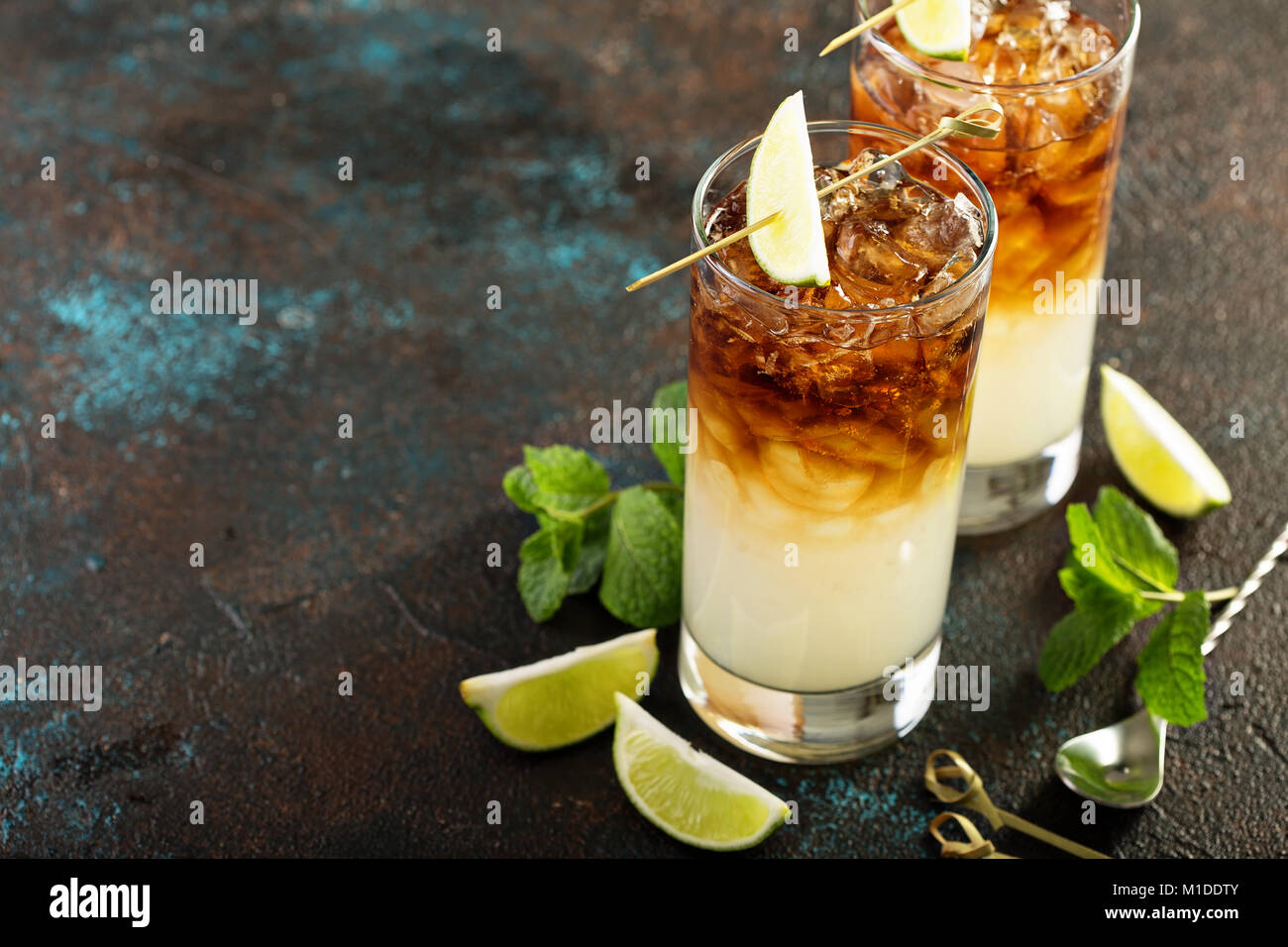 Dark and stormy cocktail Stock Photo