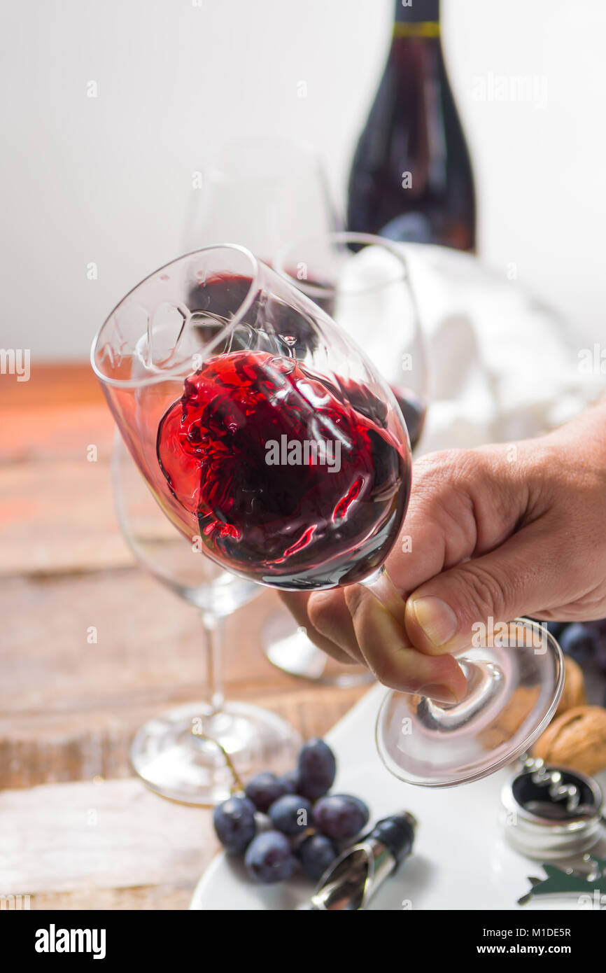 Professional Red Wine Tasting Event With High Quality Wine Glasses And Wine Accessories Close Up