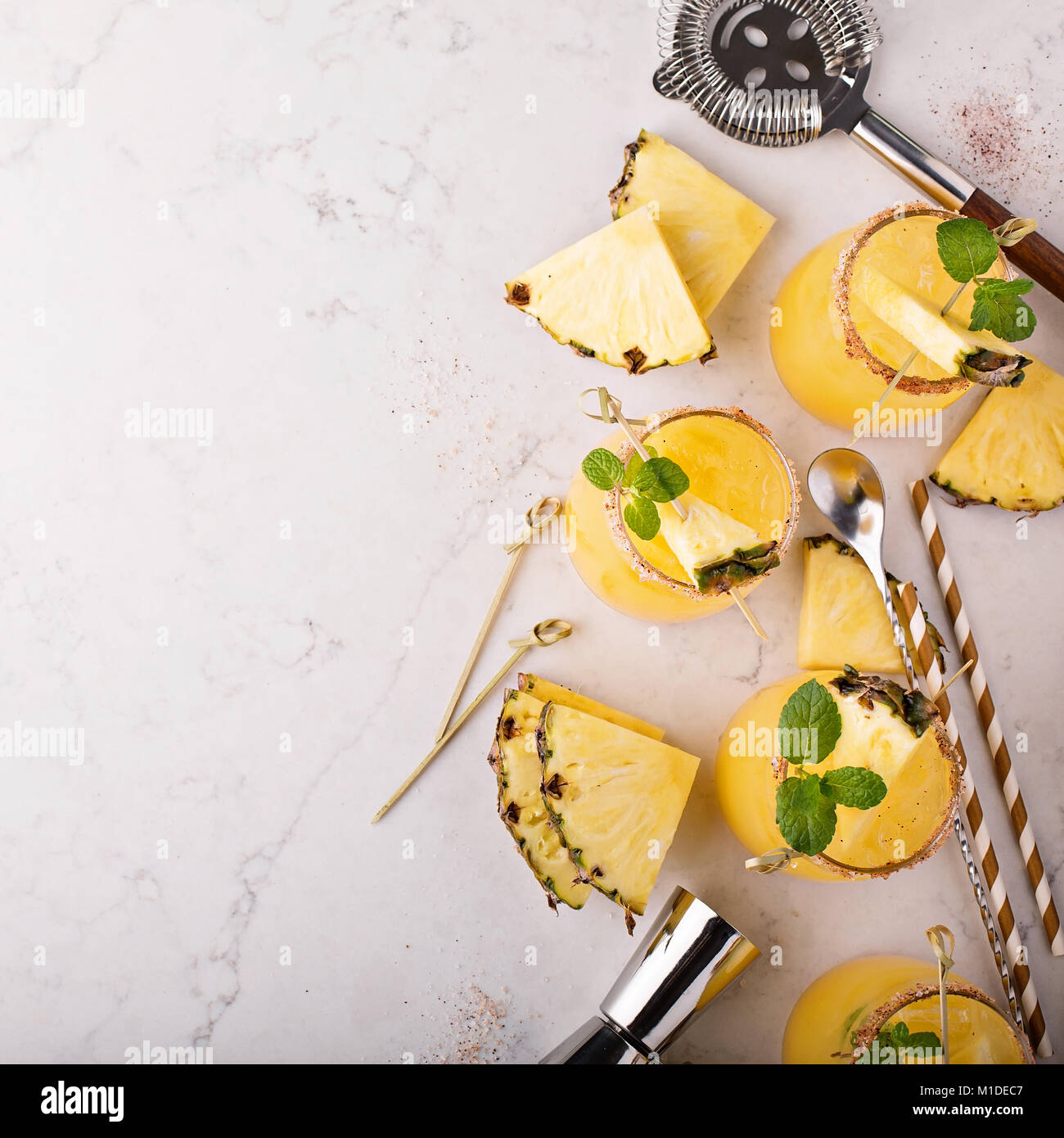 Pineapple cold cocktails Stock Photo Alamy