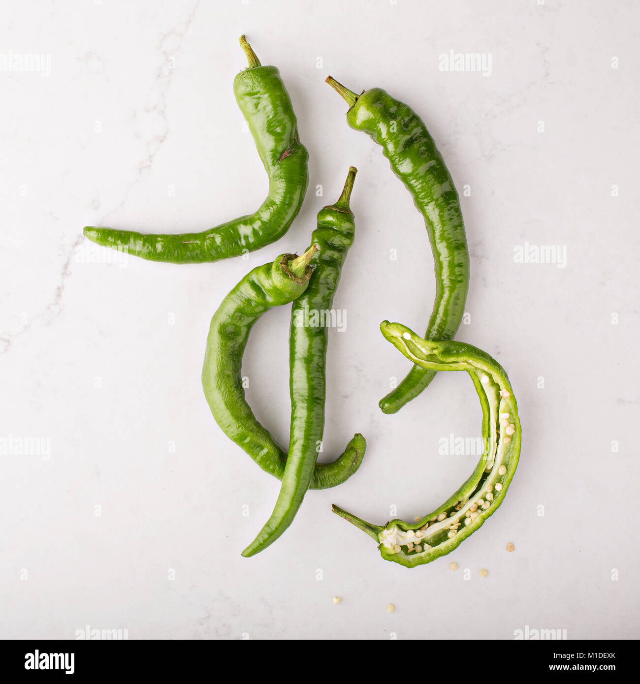 Green hot peppers Stock Photo Alamy
