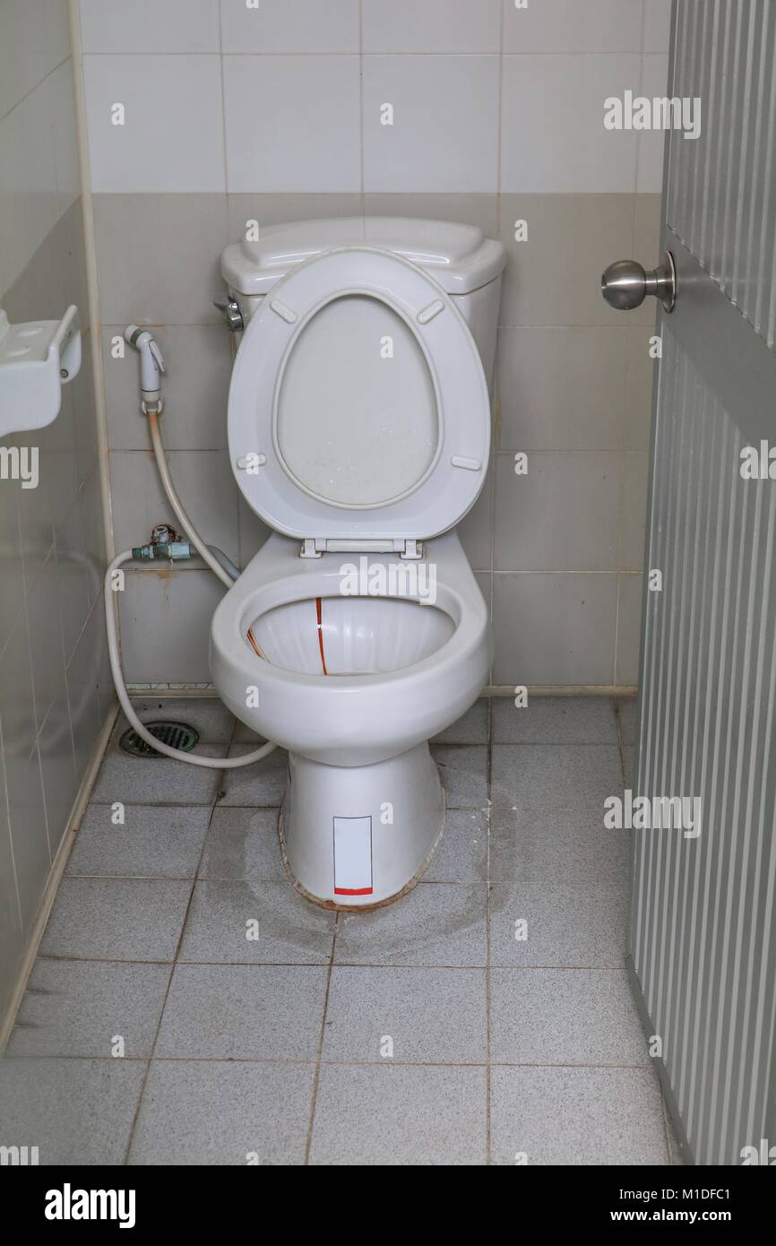 toilet bowl old in lavatory public Stock Photo - Alamy