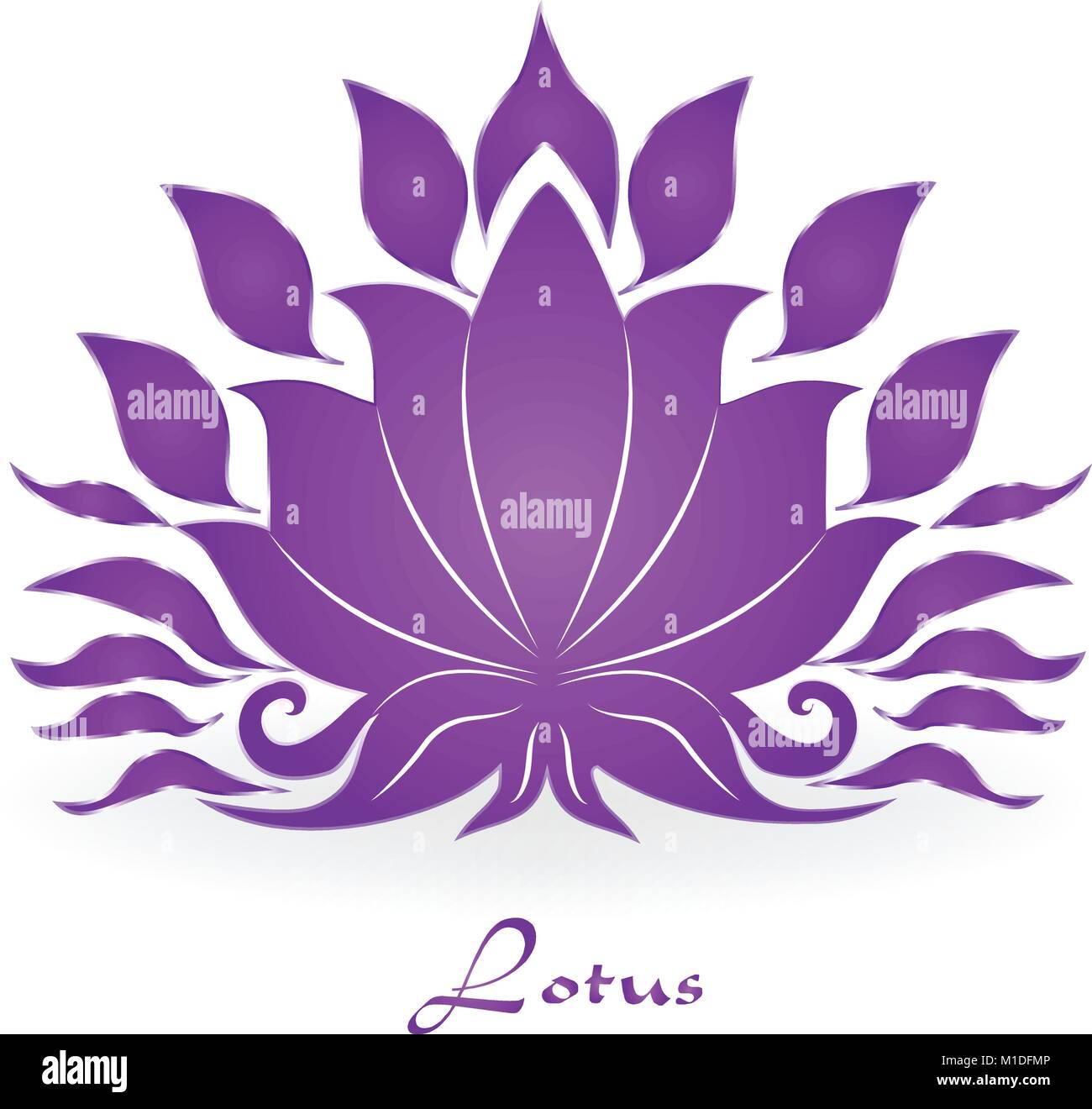 Purple lotus plant, zen meditation, vector icon design Stock Vector