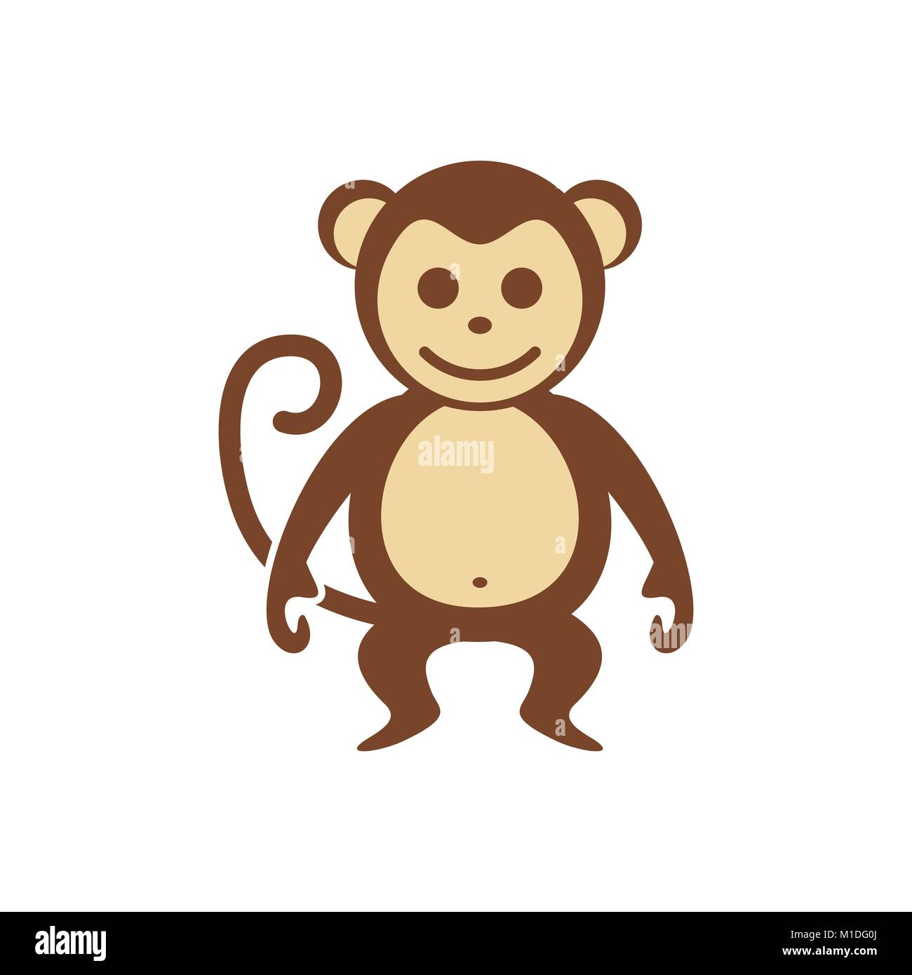Smiling Cartoon Monkey Vector Graphic Illustration Design Stock Vector