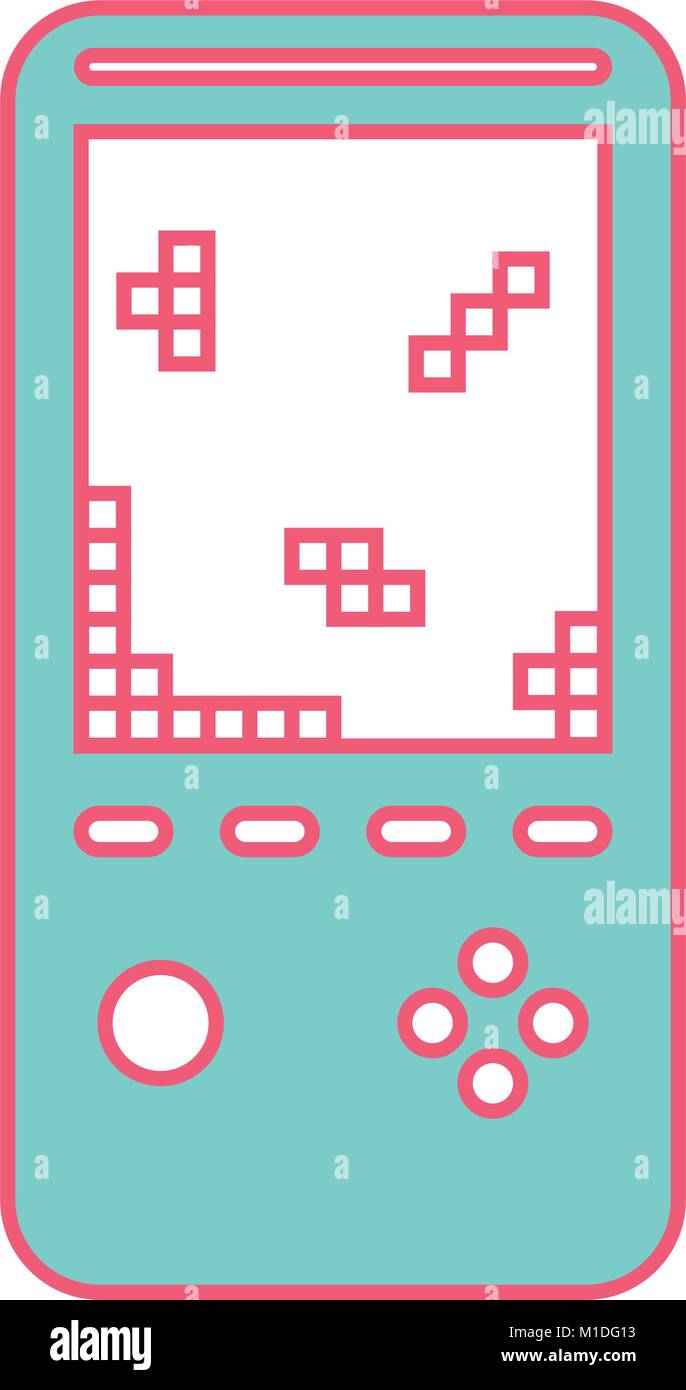 retro portable video game console device vector illustration green and ...