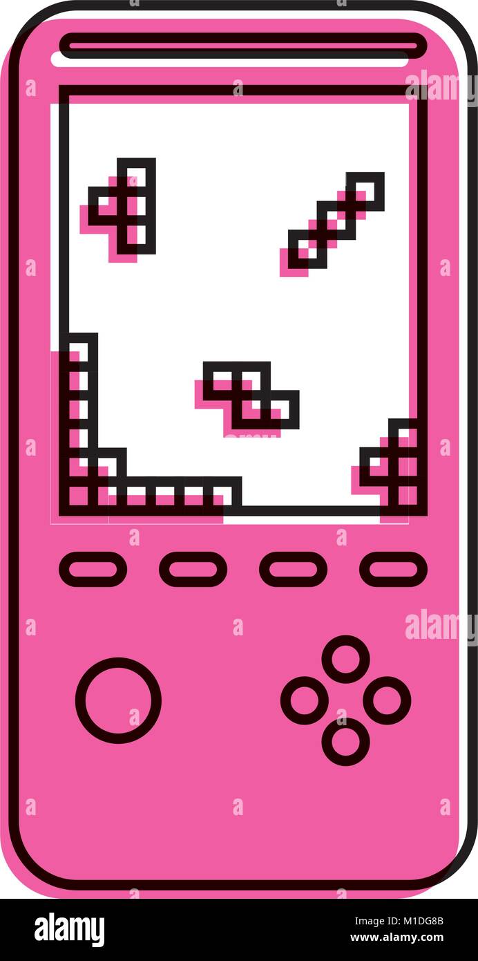 retro portable video game console device vector illustration Stock ...